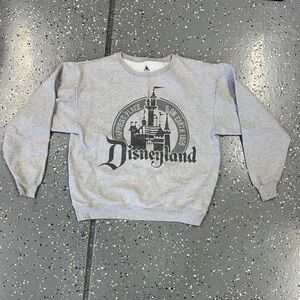 Disney Light Gray Crewneck Sweatshirt with Castle Graphic